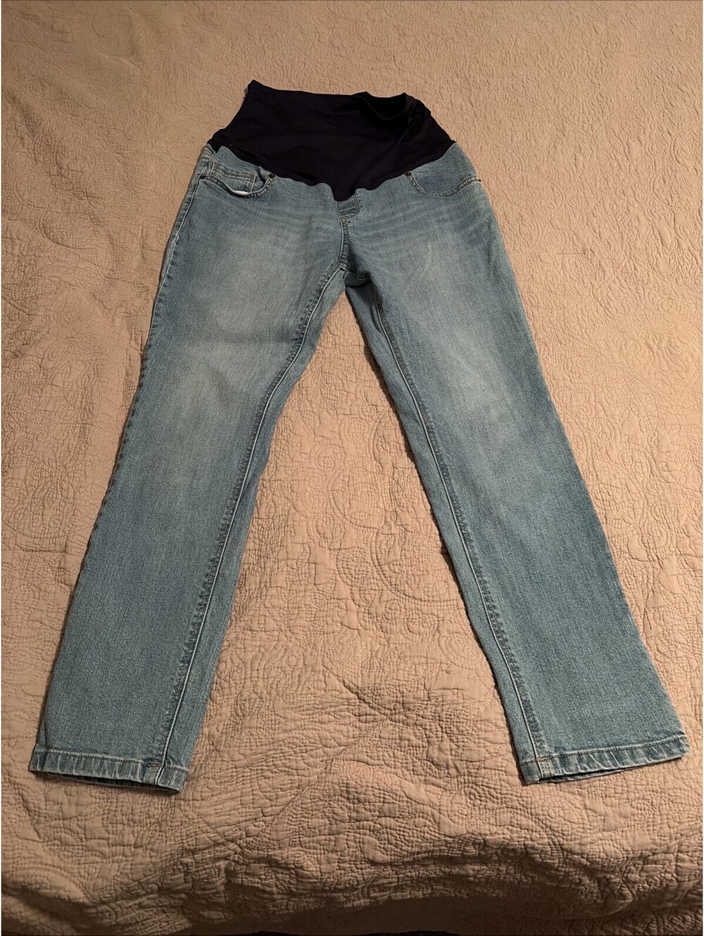 Great Expectations Maternity Jeans Size Large Medium Wash Stomach Panel Skinny